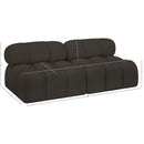 Meridian Ames Brown Boucle Fabric Modular Sofa IMAGE 9