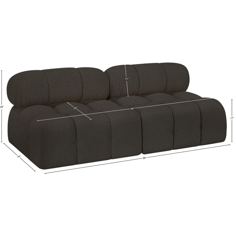 Meridian Ames Brown Boucle Fabric Modular Sofa IMAGE 9
