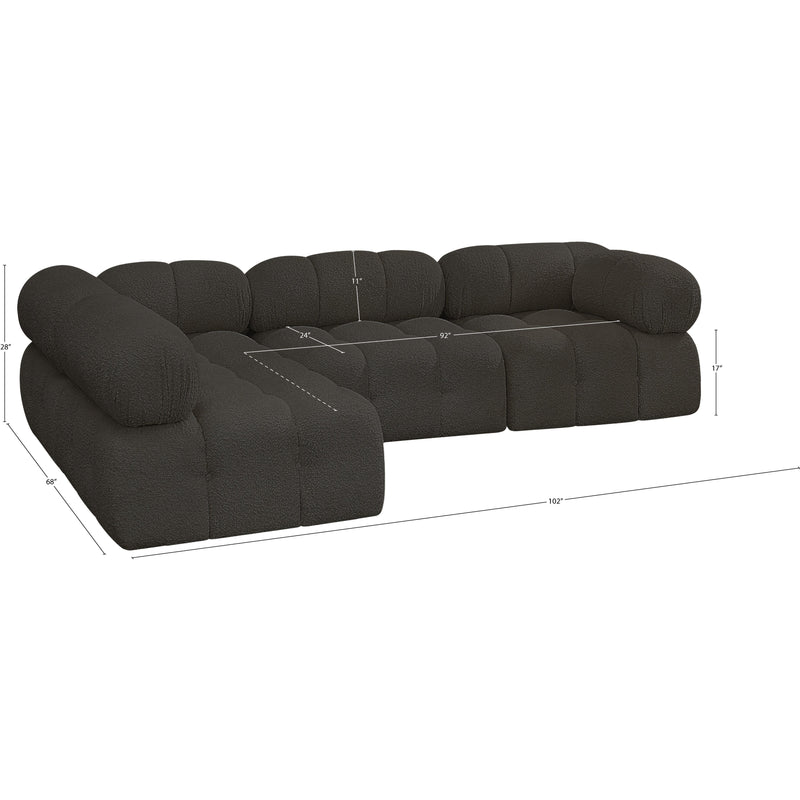 Meridian Ames Brown Boucle Fabric Modular Sectional IMAGE 14