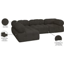 Meridian Ames Brown Boucle Fabric Modular Sectional IMAGE 15