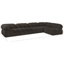Meridian Ames Brown Boucle Fabric Modular Sectional IMAGE 13