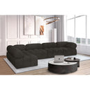 Meridian Ames Brown Boucle Fabric Modular Sectional IMAGE 2