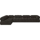 Meridian Ames Brown Boucle Fabric Modular Sectional IMAGE 4