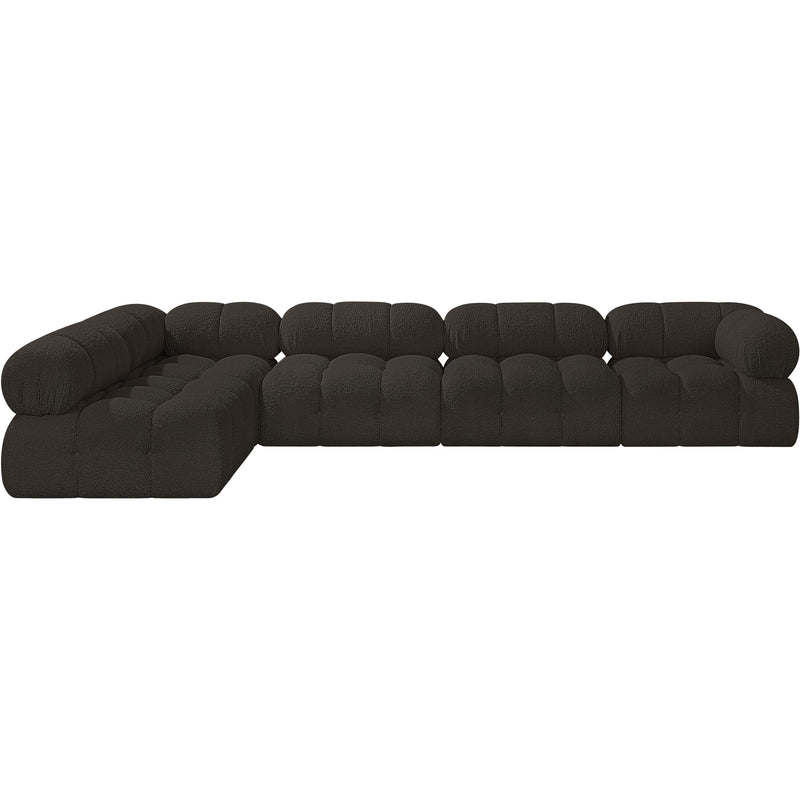Meridian Ames Brown Boucle Fabric Modular Sectional IMAGE 4
