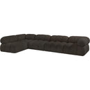 Meridian Ames Brown Boucle Fabric Modular Sectional IMAGE 6