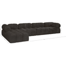 Meridian Ames Brown Boucle Fabric Modular Sectional IMAGE 13