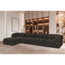 Meridian Ames Brown Boucle Fabric Modular Sectional IMAGE 2