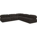 Meridian Ames Brown Boucle Fabric Modular Sectional IMAGE 4