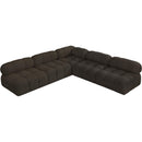 Meridian Ames Brown Boucle Fabric Modular Sectional IMAGE 5