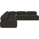 Meridian Ames Brown Boucle Fabric Modular Sectional IMAGE 7