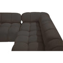 Meridian Ames Brown Boucle Fabric Modular Sectional IMAGE 9