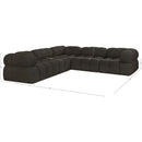 Meridian Ames Brown Boucle Fabric Modular Sectional IMAGE 15