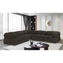 Meridian Ames Brown Boucle Fabric Modular Sectional IMAGE 2