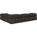 Meridian Ames Brown Boucle Fabric Modular Sectional IMAGE 3