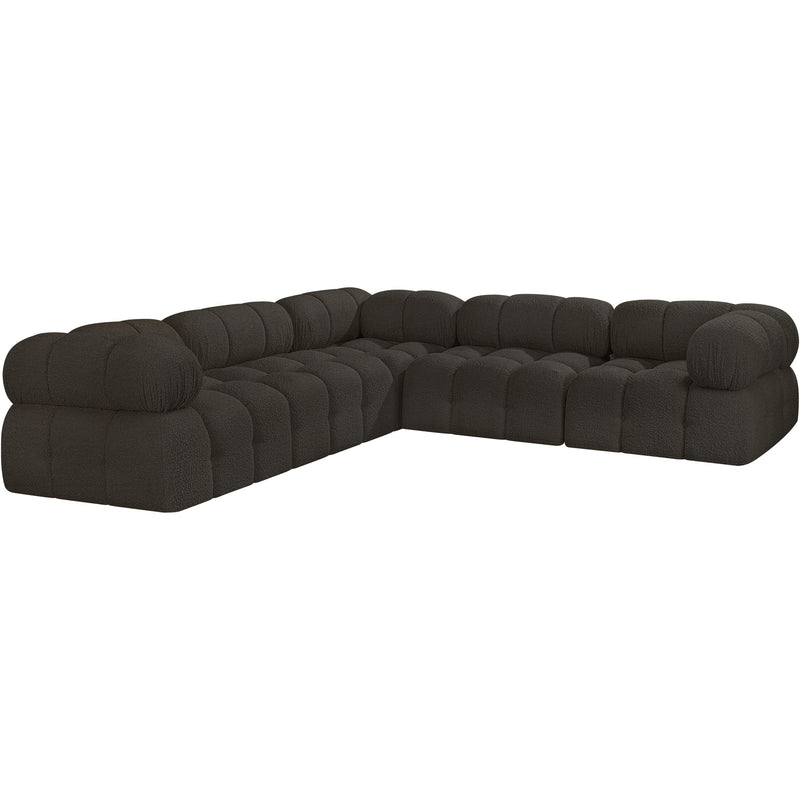 Meridian Ames Brown Boucle Fabric Modular Sectional IMAGE 4