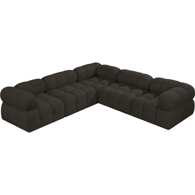 Meridian Ames Brown Boucle Fabric Modular Sectional IMAGE 5