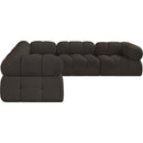 Meridian Ames Brown Boucle Fabric Modular Sectional IMAGE 7