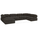 Meridian Ames Brown Boucle Fabric Modular Sectional IMAGE 16
