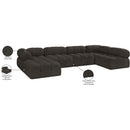 Meridian Ames Brown Boucle Fabric Modular Sectional IMAGE 17