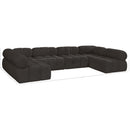 Meridian Ames Brown Boucle Fabric Modular Sectional IMAGE 12