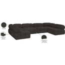 Meridian Ames Brown Boucle Fabric Modular Sectional IMAGE 13