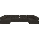 Meridian Ames Brown Boucle Fabric Modular Sectional IMAGE 4