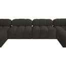 Meridian Ames Brown Boucle Fabric Modular Sectional IMAGE 10