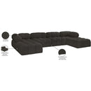 Meridian Ames Brown Boucle Fabric Modular Sectional IMAGE 16