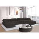 Meridian Ames Brown Boucle Fabric Modular Sectional IMAGE 2