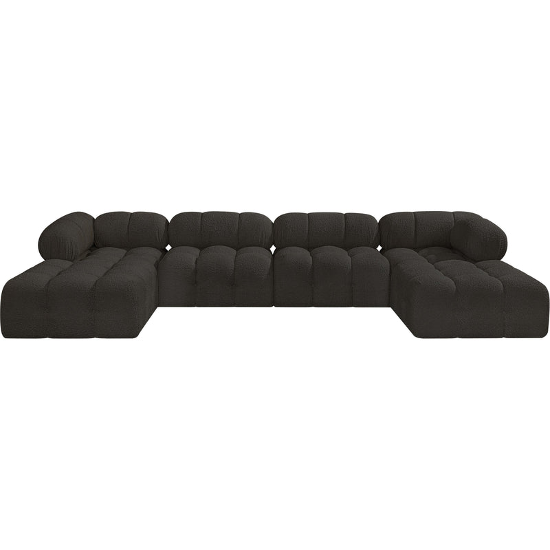 Meridian Ames Brown Boucle Fabric Modular Sectional IMAGE 4