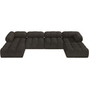 Meridian Ames Brown Boucle Fabric Modular Sectional IMAGE 5
