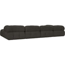 Meridian Ames Brown Boucle Fabric Modular Sectional IMAGE 6