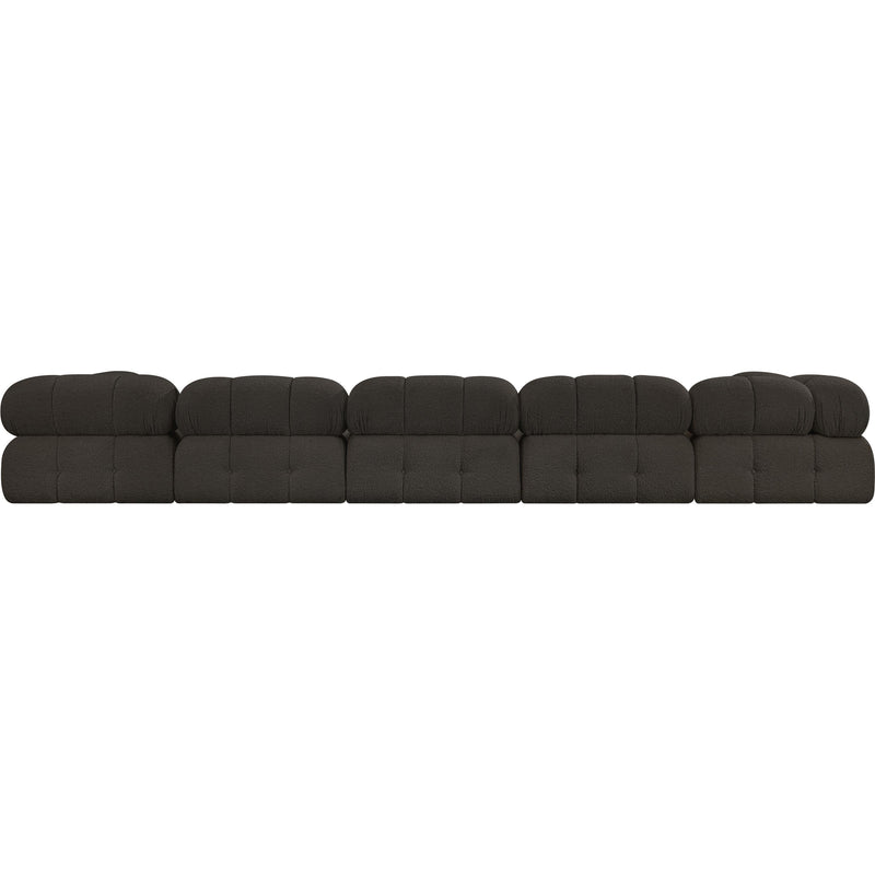 Meridian Ames Brown Boucle Fabric Modular Sectional IMAGE 3