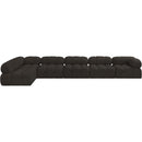 Meridian Ames Brown Boucle Fabric Modular Sectional IMAGE 4