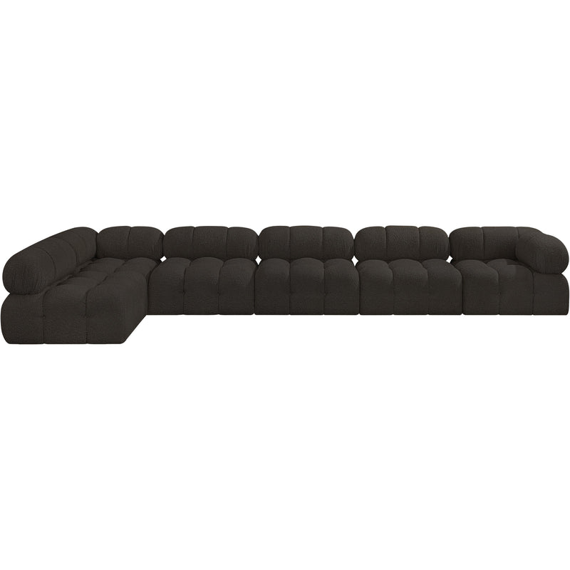 Meridian Ames Brown Boucle Fabric Modular Sectional IMAGE 4