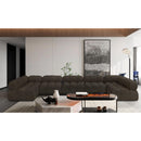 Meridian Ames Brown Boucle Fabric Modular Sectional IMAGE 2