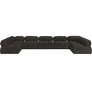 Meridian Ames Brown Boucle Fabric Modular Sectional IMAGE 4
