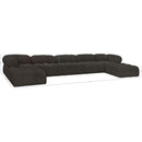 Meridian Ames Brown Boucle Fabric Modular Sectional IMAGE 12