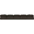 Meridian Ames Brown Boucle Fabric Modular Sectional IMAGE 3