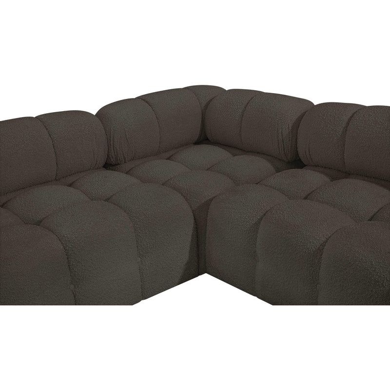 Meridian Ames Brown Boucle Fabric Modular Sectional IMAGE 12