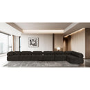 Meridian Ames Brown Boucle Fabric Modular Sectional IMAGE 2