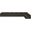 Meridian Ames Brown Boucle Fabric Modular Sectional IMAGE 5