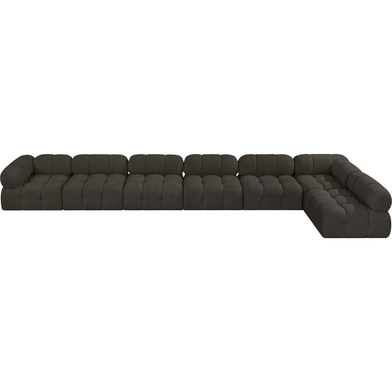 Meridian Ames Brown Boucle Fabric Modular Sectional IMAGE 5