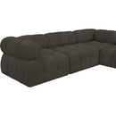 Meridian Ames Brown Boucle Fabric Modular Sectional IMAGE 12