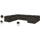 Meridian Ames Brown Boucle Fabric Modular Sectional IMAGE 18