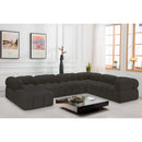 Meridian Ames Brown Boucle Fabric Modular Sectional IMAGE 2