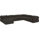 Meridian Ames Brown Boucle Fabric Modular Sectional IMAGE 3