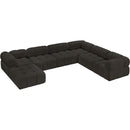 Meridian Ames Brown Boucle Fabric Modular Sectional IMAGE 4