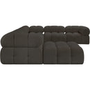 Meridian Ames Brown Boucle Fabric Modular Sectional IMAGE 6