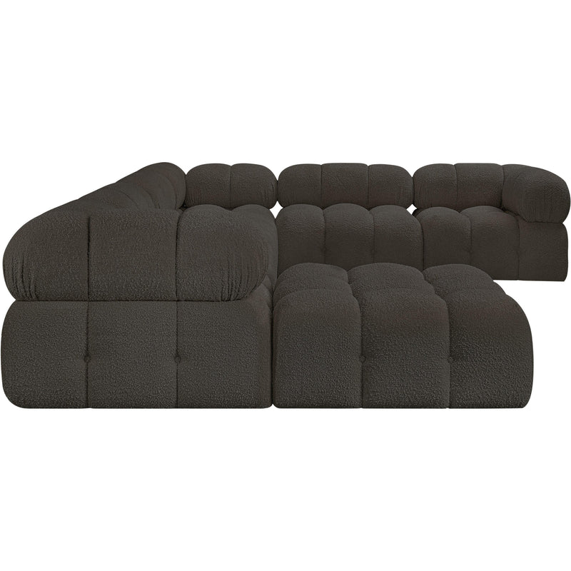 Meridian Ames Brown Boucle Fabric Modular Sectional IMAGE 6